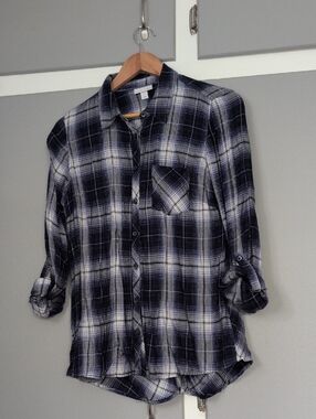 Westport Navy and White Plaid Button-Down Shirt